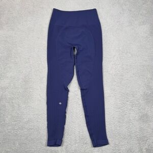 Lululemon Ebb to Street Tight Navy Blue Seamless High Rise Mesh Leggings 25in